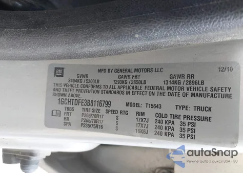 2011 Chevrolet Colorado 2Lt z USA, uszkodzony, nr VIN 1GCHTDFE3B8116799